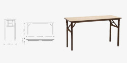 北欧简约实木条桌办公桌素材