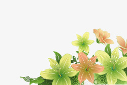 绿色花花底纹素材