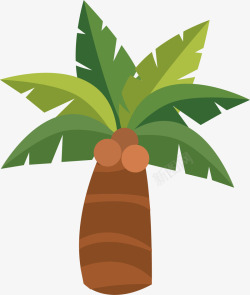 手绘高大的椰子树矢量图素材