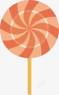 条纹棒棒糖橘红色波板糖矢量图高清图片