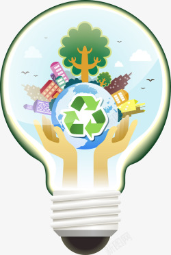 绿色环保创意节能灯泡素材