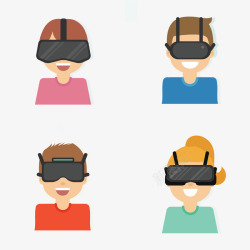 体验VR眼镜的人素材