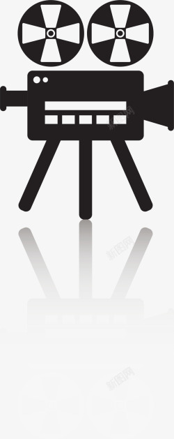 扁平放映机黑色扁平电影放映机图标高清图片