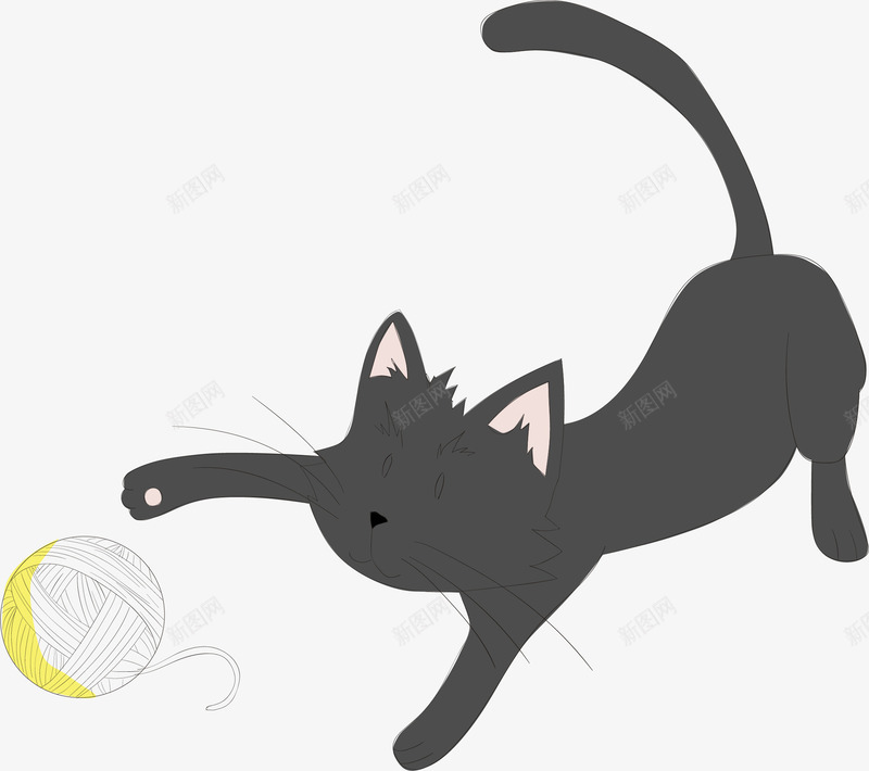 手绘猫咪矢量图ai免抠素材_88icon https://88icon.com 手绘 猫咪 玩耍 矢量图