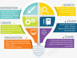 商务拼图灯泡图表矢量图素材
