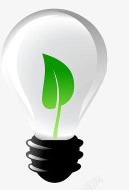 节能环保绿色节能灯泡图标图标