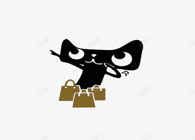 黑色猫咪png免抠素材_88icon https://88icon.com 购物猫咪 走你猫咪 黑色天猫