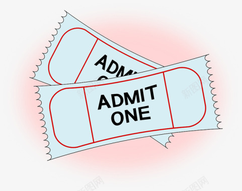 电影票单人浅蓝色票根图标图标