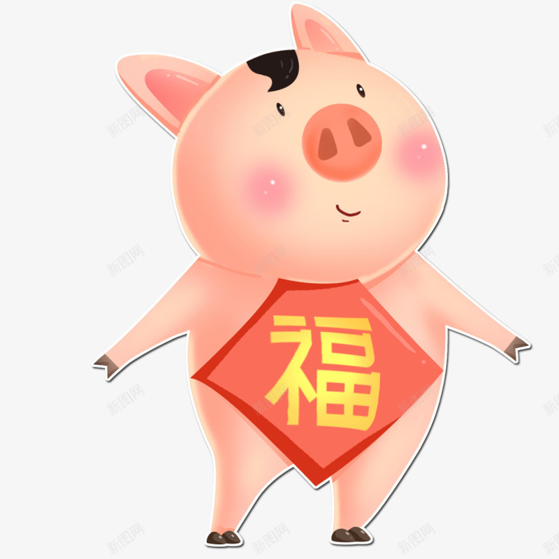 卡通小猪psd免抠素材_88icon https://88icon.com PNG图 PNG图下载 创意卡通 卡通 卡通插图 小猪 插图 猪年 福猪