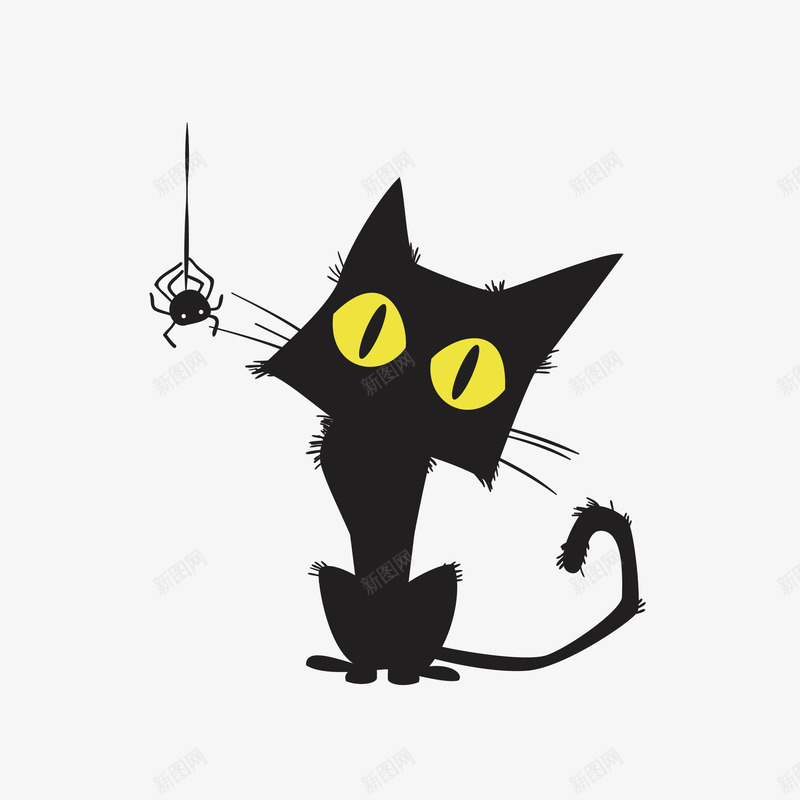 蜘蛛卡通可爱万圣节猫咪矢量图ai免抠素材_88icon https://88icon.com 万圣节 卡通 卡通可爱 可爱 可爱卡通 蜘蛛 矢量图