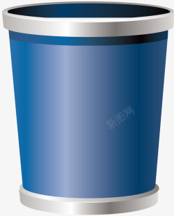 蓝色垃圾桶垃圾桶元素矢量图高清图片