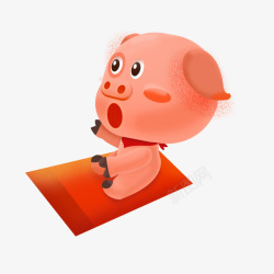水彩小猪水彩手绘小猪和红包高清图片