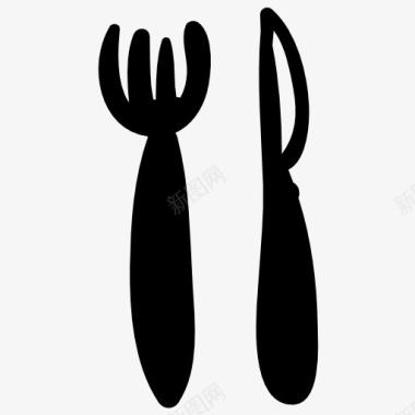 叉子刀子餐具图标图标