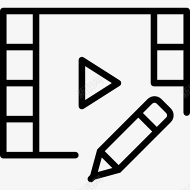 素描按钮视频播放器图标图标