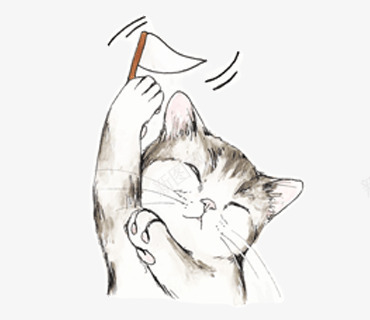 举白旗的猫png免抠素材_88icon https://88icon.com 卡通 手绘 猫咪 白旗