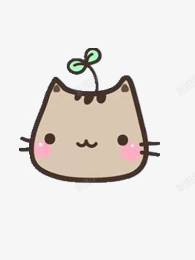 萌的发芽的猫png免抠素材_88icon https://88icon.com 动物 可爱 大头 猫咪