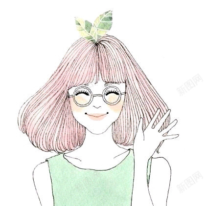 戴眼镜的女孩铅笔画手绘人物png免抠素材_88icon https://88icon.com 人物 女孩 画手 眼镜 铅笔
