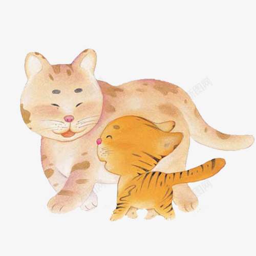 卡通两只猫咪png免抠素材_88icon https://88icon.com 卡通 宠物 手绘 水彩 猫咪