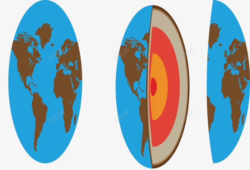 地核png免抠素材_88icon https://88icon.com 初中地理 地核 地球核心 地理教学 蓝色地球