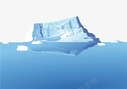 手绘冰山浮冰素材