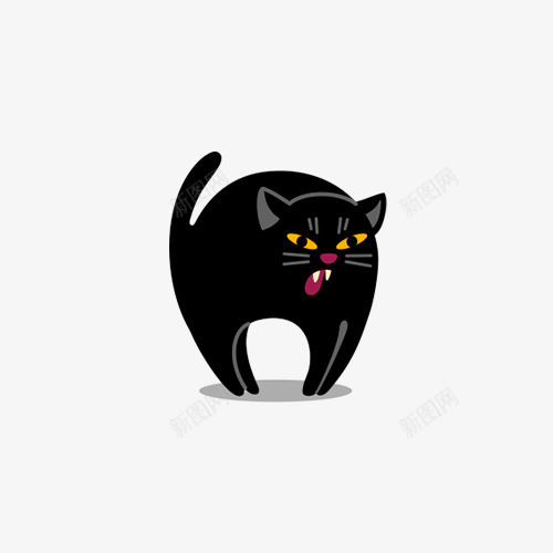 黑色惊恐的猫咪png免抠素材_88icon https://88icon.com png图形 png装饰 动物 宠物 猫咪 装饰