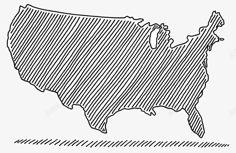 线描北美地图png免抠素材_88icon https://88icon.com 北美地图 简笔画 线描 线条