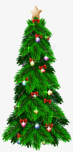 圣诞树绿色多种装饰元素素材
