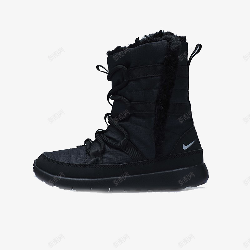 黑色雪地靴png免抠素材_88icon https://88icon.com 产品实物 耐克 雪地靴 鞋子 黑色