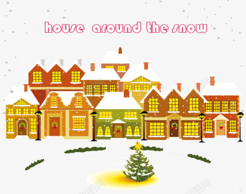 雪地围绕的房子图标图标