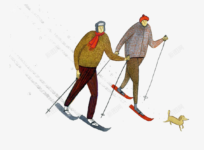 卡通滑雪运动png免抠素材_88icon https://88icon.com 滑雪 运动 雪地 雪橇