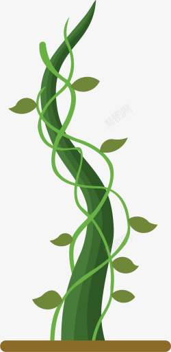 生长豆茎绿色卡通生长的豆茎高清图片