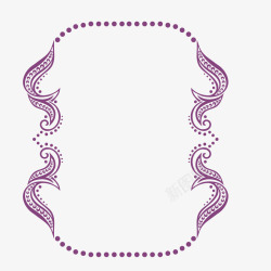 紫色左右花边竖边框素材