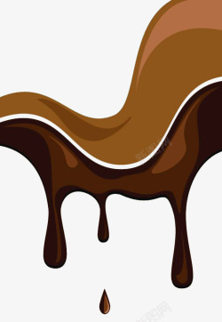 手绘扁平化棕色巧克力浆素材