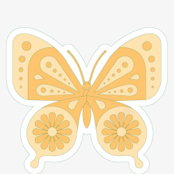 橙色的蝴蝶花纹矢量图素材