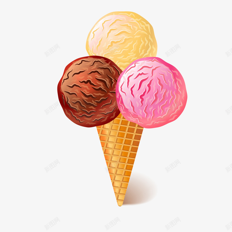 多种口味的甜筒冰淇淋矢量图ai免抠素材_88icon https://88icon.com 冰淇淋 多种口味 天猫吃货节 美食 食物 矢量图