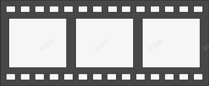 黑色扁平电影胶卷图标图标