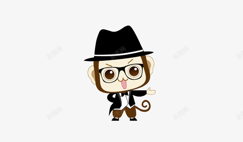 可爱的小猴子png免抠素材_88icon https://88icon.com 卡通 可爱 水彩 猴子 眼镜