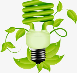 创意环保绿色灯泡素材