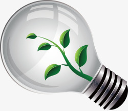 绿色树枝灯芯电灯泡健康能源素材