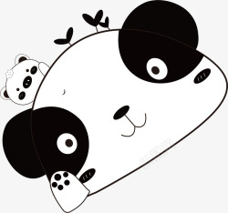可爱的小熊猫矢量图素材