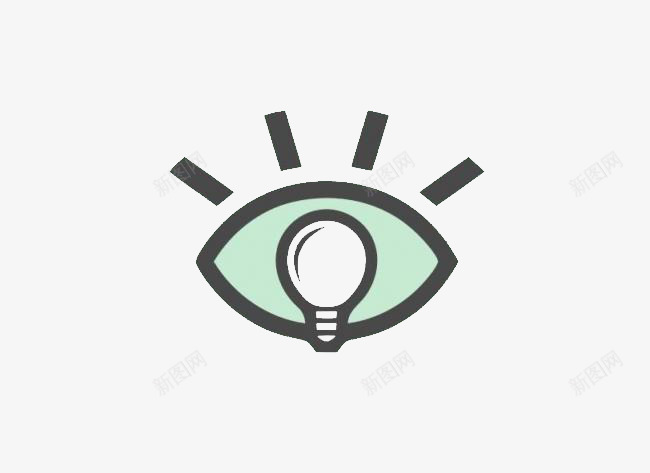 眼睛和灯泡的平面标志png免抠素材_88icon https://88icon.com 平面 标志 灯泡 眼睛