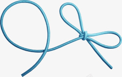 蓝色蝴蝶结绳子素材