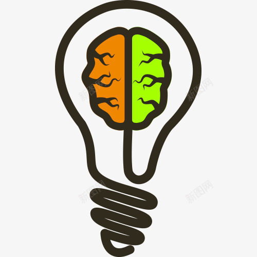 灯泡大脑卡通创意图psd免抠素材_88icon https://88icon.com 人脑图 大脑卡通图 大脑手术 大脑矢量图 大脑细胞康复 大脑脑血管 大脑高清图 脑血管 血液大脑