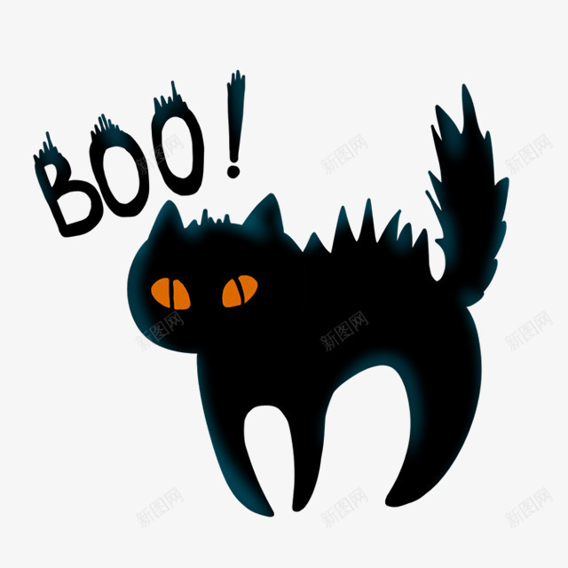 boo卡通黑色猫咪png免抠素材_88icon https://88icon.com boo 卡通 猫咪 黑色