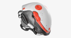 橘色白色便携式VR头盔素材