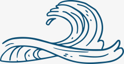 世界海洋日手绘翻滚的海浪素材
