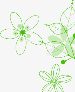 创意合成手绘绿色的植物造型素材