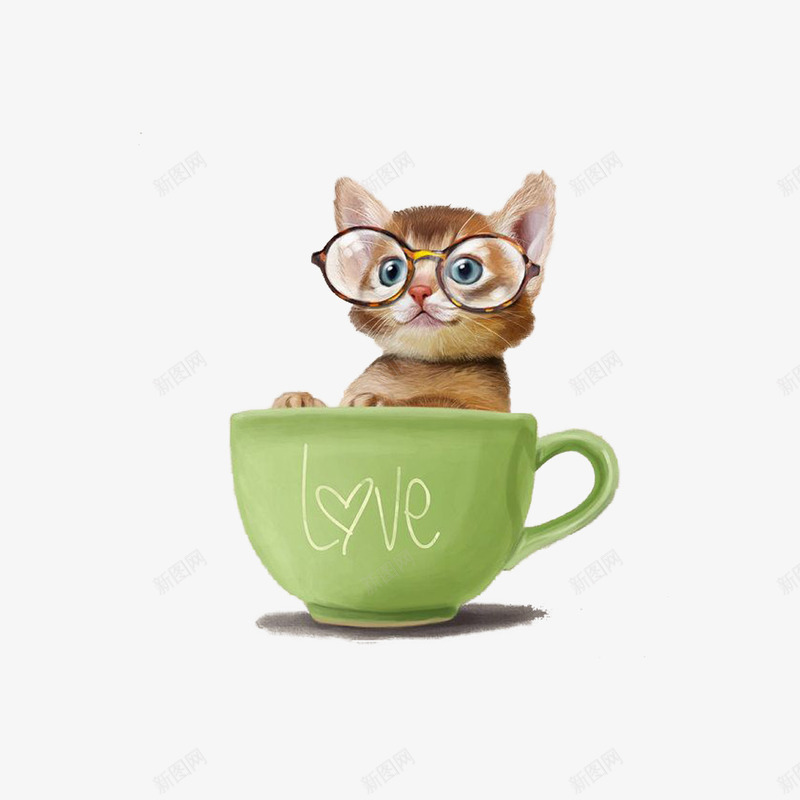 装在茶杯里的眼镜猫png免抠素材_88icon https://88icon.com 戴眼镜 戴眼镜的猫 橘猫 爱 绿茶杯 茶杯猫 装在茶杯里