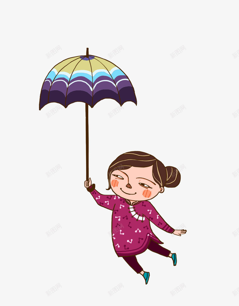 卡通下雨插画png免抠素材_88icon https://88icon.com 下雨 打伞 插画 雨伞