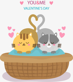 可爱温馨猫咪情人节海报素材